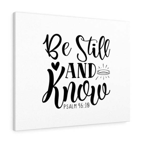 Scripture Sign  Be Still and Know Psalm 46:18 Bible Verse Canvas Christian Wall - Picture 2 of 2